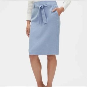 BANANA REPUBLIC FACTORY Tie Waist Pencil Skirt Chambray Blue MIDI 4 Small Lined
